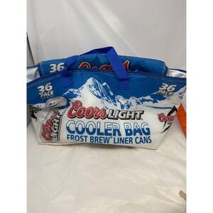 Coors Light 36 Pack Cans Soft Cooler Bag Blue White Silver Bullet Insulated Tote